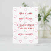 kleine Hochzeit RSVP Karte (Stehend Vorderseite)