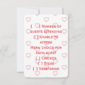 kleine Hochzeit RSVP Karte (Rückseite)