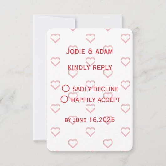 kleine Hochzeit RSVP Karte (Vorderseite)