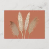 Kleine Hochzeitsdetails Pampas Grass Begleitkarte (Rückseite)