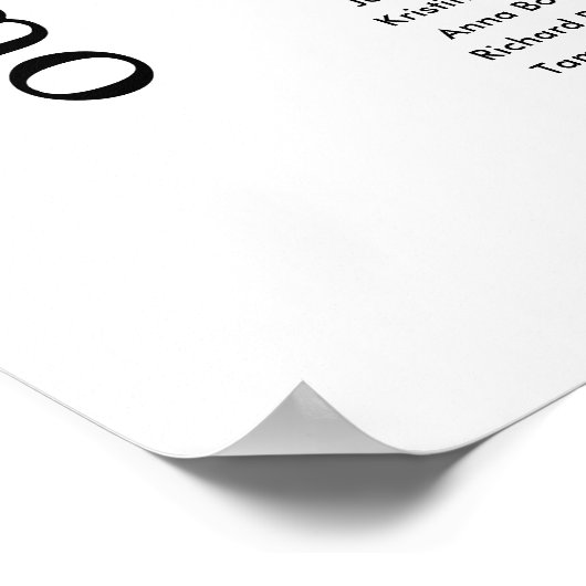 Kleine Hochzeitssitzkarten Zeichen 7 Tische signie Poster