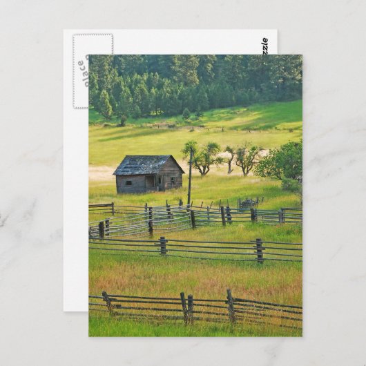 Kleine Holzstall auf der Bauernkarte Postkarte (Vorne/Hinten)