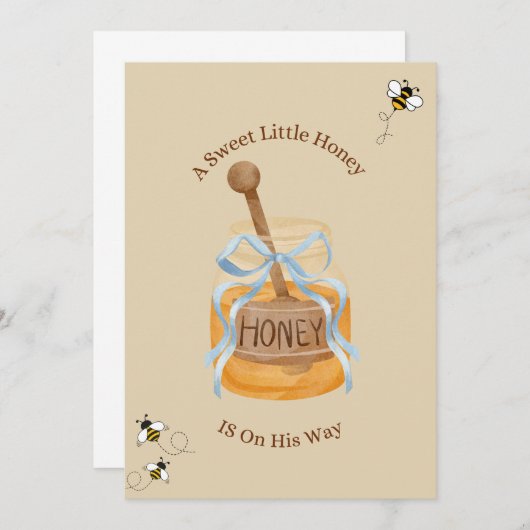 Kleine Honey Baby Dusche Einladung (Vorne/Hinten)
