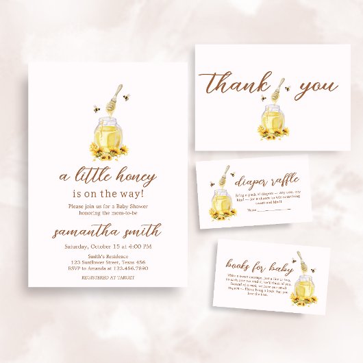 Kleine Honey Baby Dusche Einladung