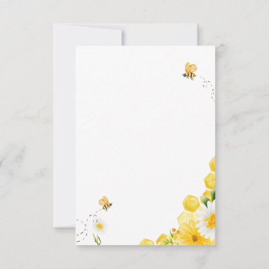 Kleine Honey Bee Baby Dusche Danke Karten (Rückseite)