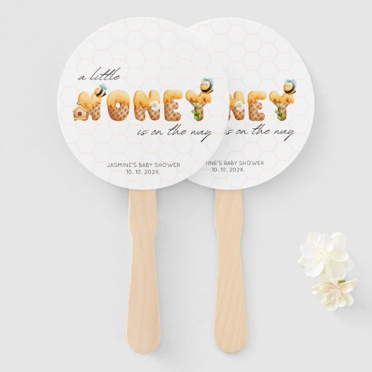 Kleine Honey Bee Baby Dusche Dekoration Fächer (Vorne und Hinten)