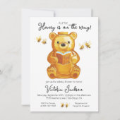 Kleine Honey Bee Baby Duschkabine Einladung (Vorderseite)