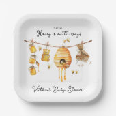 Kleine Honey Bee Baby Duschkabine Pappteller (Vorderseite)