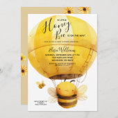 Kleine Honey Bee Hot Air Ballon Babydusche Einladung (Vorne/Hinten)