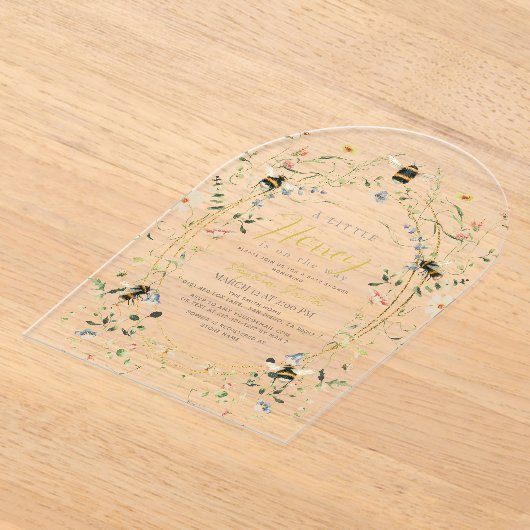 Kleine Honey Wildblume Bee Baby Dusche Acryleinladungen (Ablage )