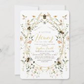 Kleine Honey Wildblume Bee Baby Dusche Einladung (Vorderseite)