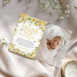 Kleine Honig-Foto-Geburtstags-Dankeschön Einladung