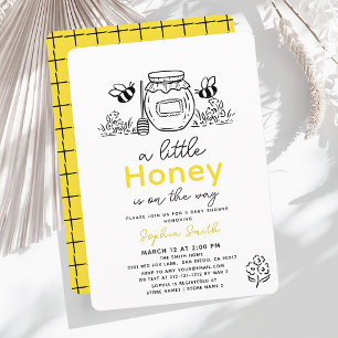 Kleine Honig Handgezeichnete Biene Baby Shower Einladung