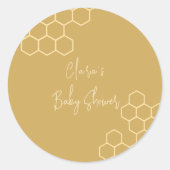 Kleine Honig-Minimal-Golden Beige Babydusche Runder Aufkleber (Vorderseite)