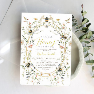 Kleine Honig-Wildblumen-Bienen-Baby-Party Einladung