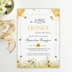 Kleine Honig Wildblumen Bogen Sommer Baby Shower Einladung