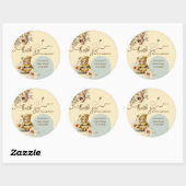 Kleine Honigbärendusche Danke an die Biene hier Runder Aufkleber (Blatt)