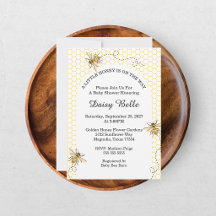 Kleine Honigbiene Auf Dem Weg Gelbe Babyparty