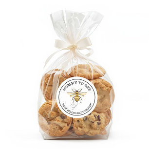 Kleine Honigbiene Auf Dem Weg Gelbe Babyparty Runder Aufkleber