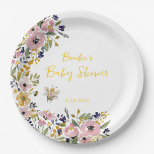 Kleine Honigbiene Baby Shower Pappteller