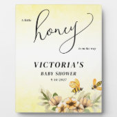 Kleine Honigbiene Babydusche Begrüßungszeichen Fotoplatte (Vorderseite)