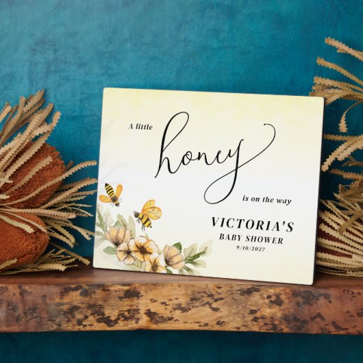 Kleine Honigbiene Babydusche Fotoplatte (Seite)