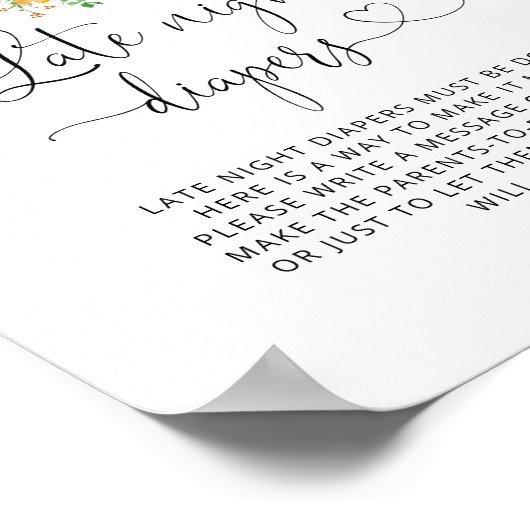 Kleine Honigbiene Bär Späte Nacht Windeln Poster (Ecke)