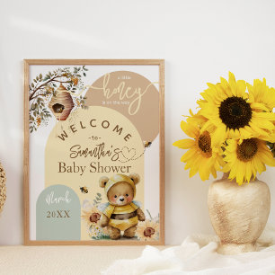 Kleine Honigbiene Bear Baby Dusche Empfang Poster
