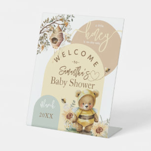 Kleine Honigbiene Bear Baby Dusche Empfang Sockelschild