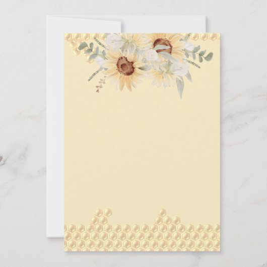 Kleine Honigbiene Sonnenblumenbärendusche Einladung (Rückseite)