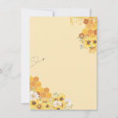 Kleine Honigbiene & Sonnenblumendusche in Einladung (Rückseite)