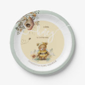 Kleine Honigbienen Bear Baby Dusche Pappteller (Vorderseite)