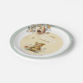 Kleine Honigbienen Bear Baby Dusche Pappteller (Schrägansicht)