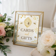 Kleine Honigkarten und Geschenke-Tischschild