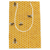 Kleine Honigwabenrübe Bienenstöcke Geometric Hexag Mittlere Geschenktüte (Vorderseite)