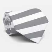 Kleine horizontale graue Streifen Krawatte (Gerollt)