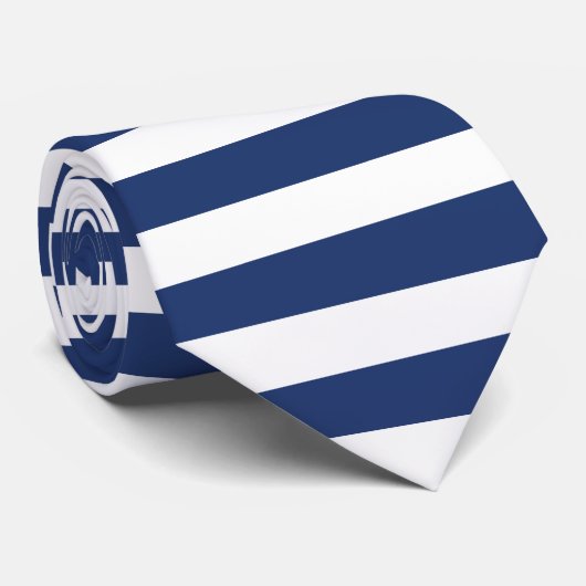 Kleine horizontale Marine-Streifen Krawatte (Gerollt)