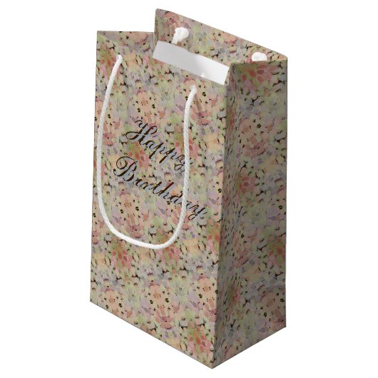 Kleine Hübsche Flower Birthday Geschenktüte (Rückseite Schrägansicht)