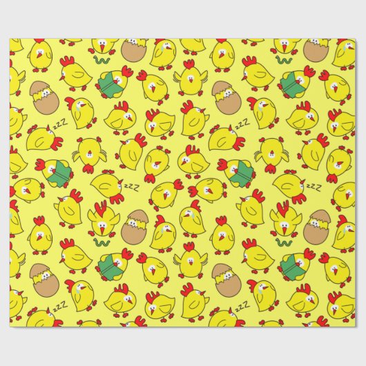 Kleine Hühner Geschenkpapier (Flach)