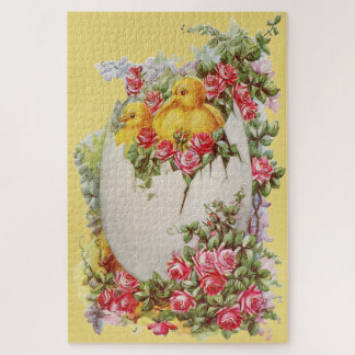 Kleine Hühner in einer Muschel mit Ei Puzzle