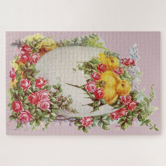 Kleine Hühner in einer Muschel mit Ei Puzzle (Horizontal)