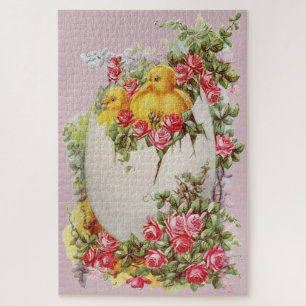 Kleine Hühner in einer Muschel mit Ei Puzzle