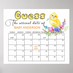 Kleine Hühnerbaby Shower Rate Termin Kalender   Poster