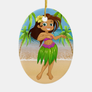 Kleine Hula-Tänzerin Keramik Ornament