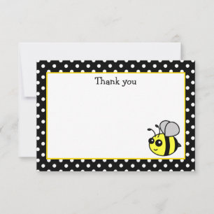 Kleine Hummel Gelbe Flache Dankeskarten Mitteilungskarte
