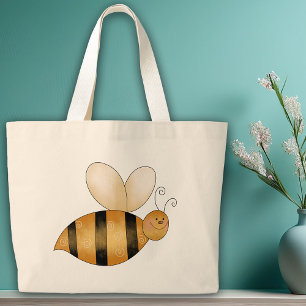 Kleine Hummelbiene Niedlicher Whimsical-Cartoon Jumbo Stoffbeutel