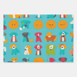 Kleine Hunde Geschenkpapier Set