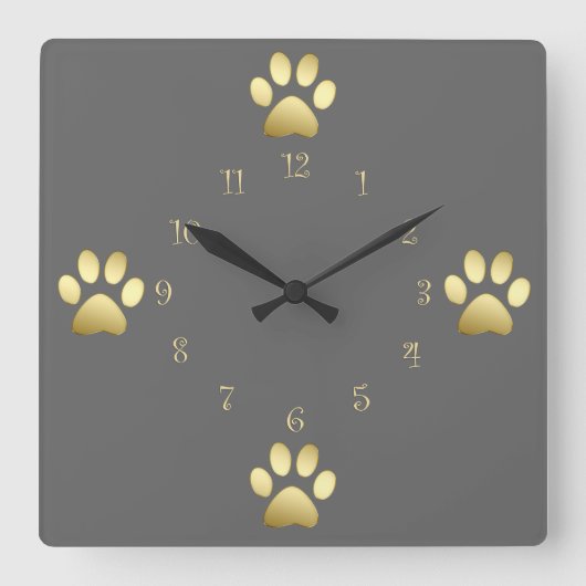 Kleine Hundeklappen Quadratische Wanduhr (Vorderseite)