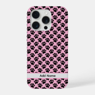 Kleine Hundepfotenabdruck in Schwarz und Rosa mit iPhone 15 Pro Hülle