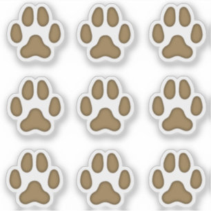 Kleine Hundspange druckt braune Tierspuren Sticker